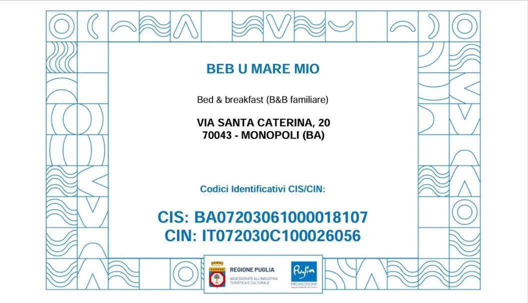 B&B U Mare Mio Monopoli Exteriér fotografie